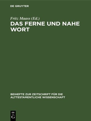 cover image of Das ferne und nahe Wort